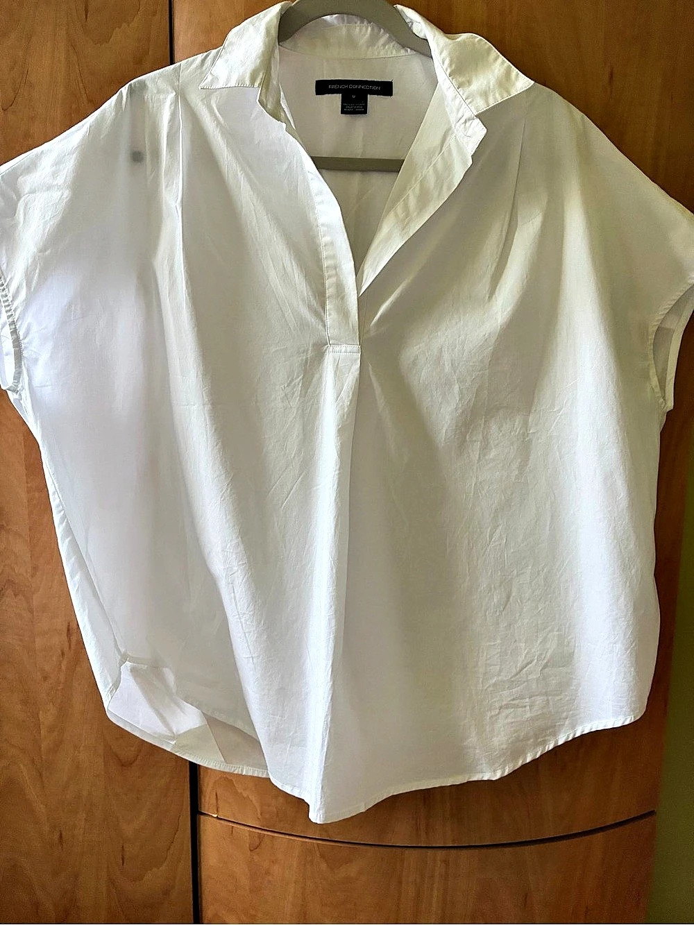 French Connection Cele Rhodes Cotton Poplin Top White Medium